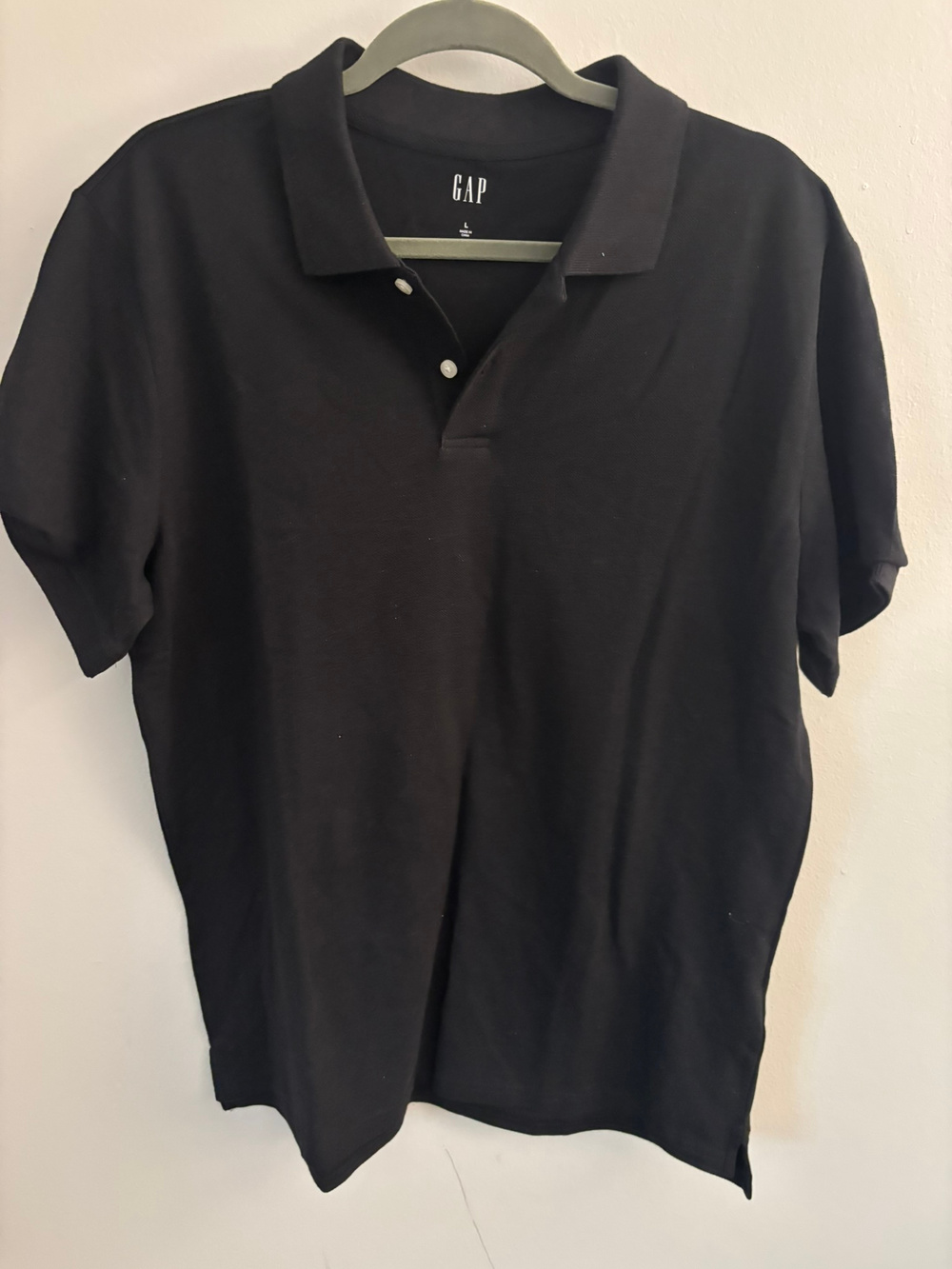 Gap Polo Shirt Black Cotton Blend Size L